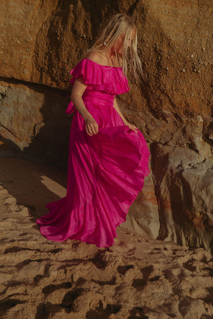 Wow Senorita Frill Dress - Hot Pink
