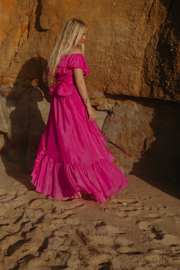Wow Senorita Frill Dress - Hot Pink