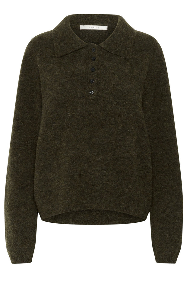 GZalpha Polo Pullover - Olive Melange
