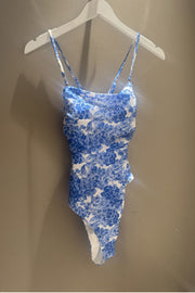 Bandeau Swimsuit - Azure Meadow