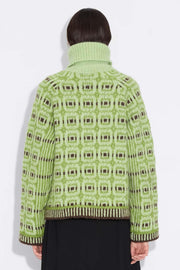 Norwegian Wool Turtleneck - Green Mix