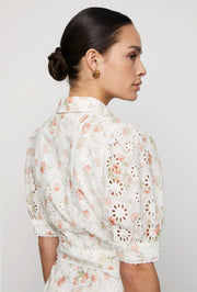 Juno Dress - White Rose Print