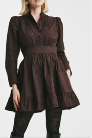Embroidery Poplin Mini Dress
