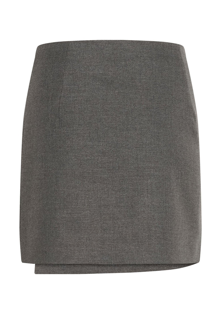 GZPaula Melange MW Wrap Skirt - Dark Grey Melange