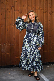 Cotton Slub Midi Dress - Cherry Blossom