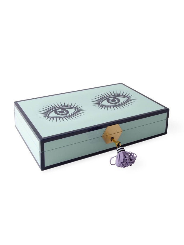 Le Wink Lacquer Jewerly Box - Ice Blue/Lavender