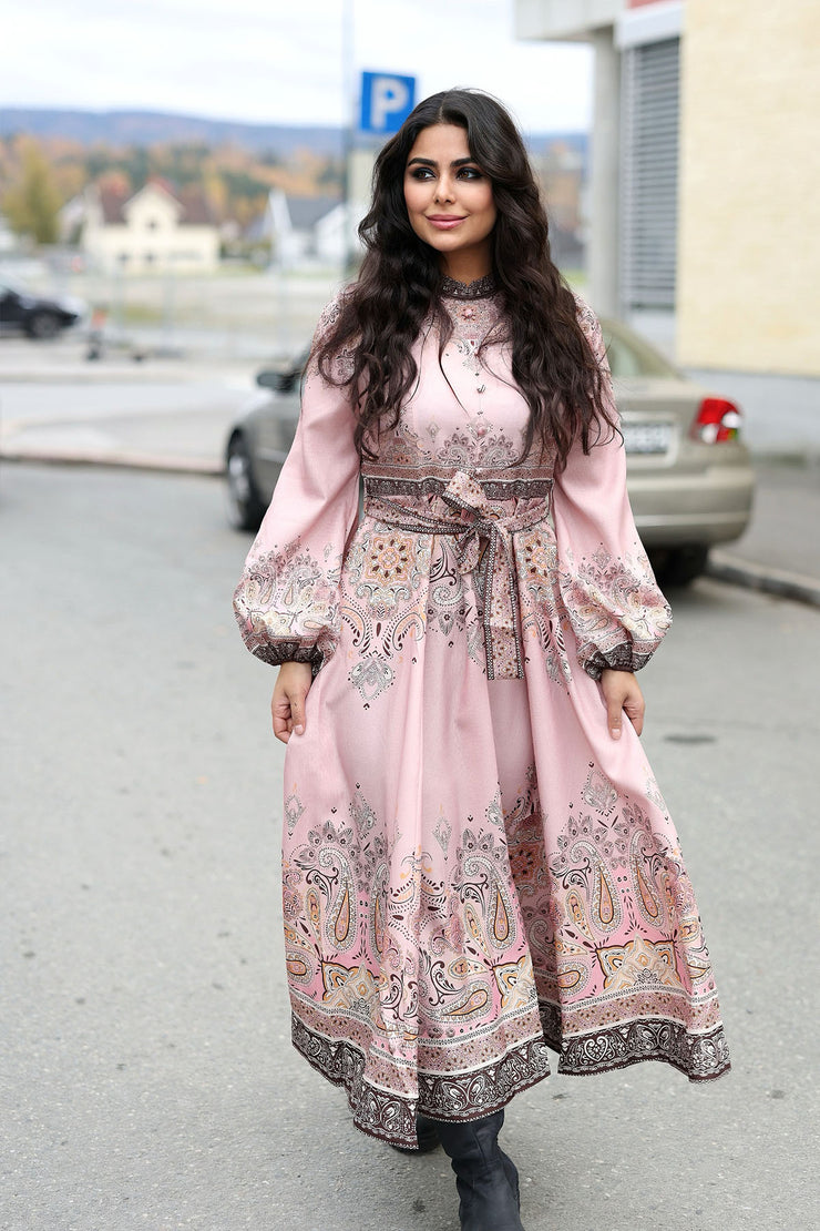 Embroidery Fall Dress - Rose