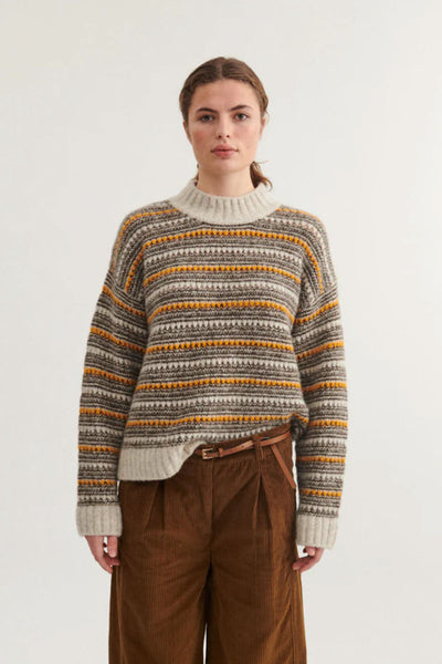 Sally High Neck -Light Grey Melange/Carafe