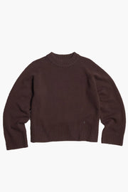 W Wool Crew - Dk. Brown