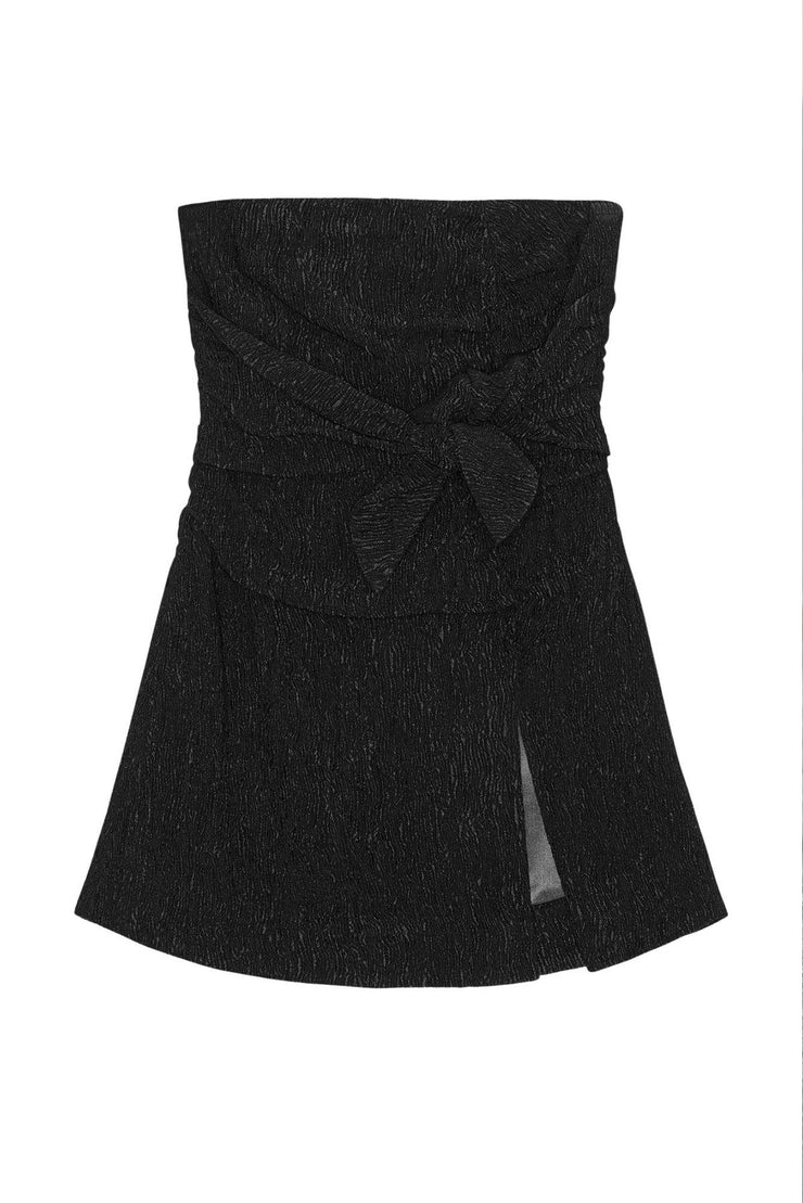 Viscose Stretch Crepe Strapless Top - Black