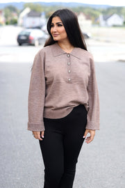 MilaCC Polo Knit - Walnut