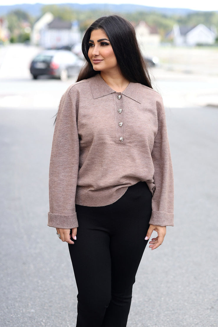 MilaCC Polo Knit - Walnut