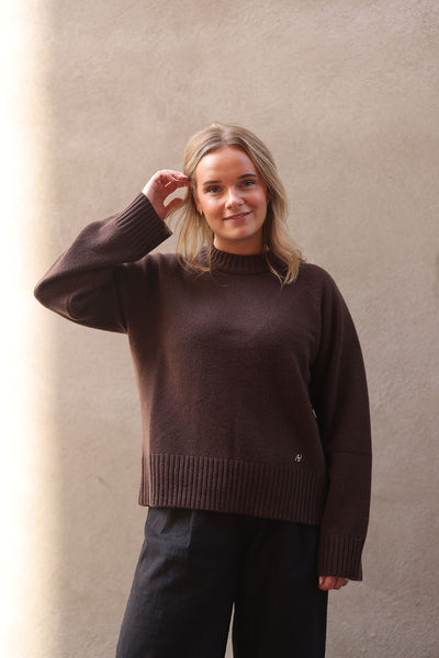 W Wool Crew - Dk. Brown
