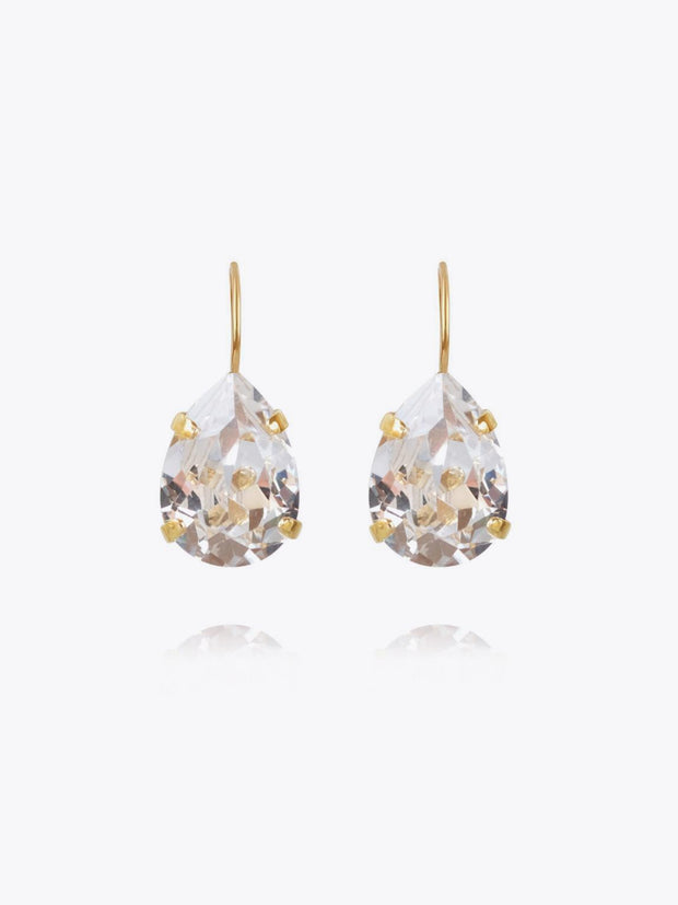 Mini Drop Clasp Earrings / Crystal