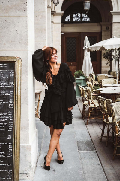 Party Frill Dress - Black