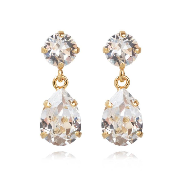 Mini Drop Earring Gold // Crystal