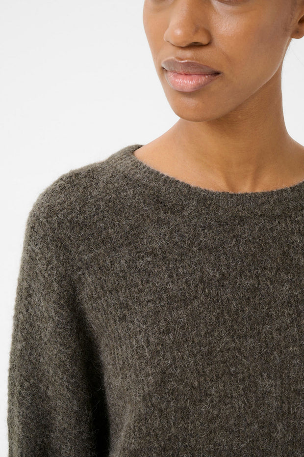 GZalpha Slit Pullover - Chestnut Melange