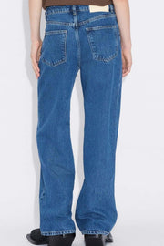 W Wide Jeans - Mid Blue