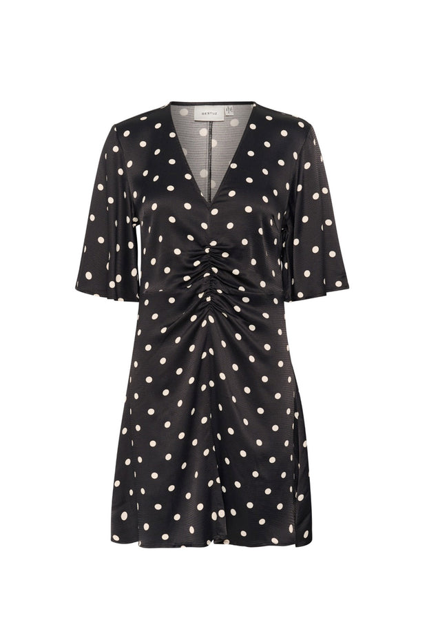 GZdotta P SS Dress - Black With Egret