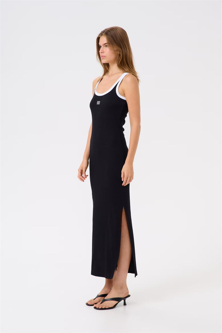GZDrew Contrast Logo Dress - Black