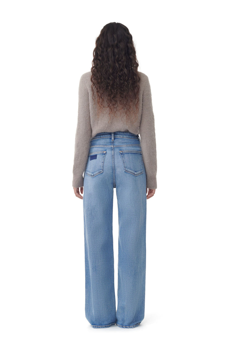 Light Denim Wide Jeans - Mid Blue Vintage