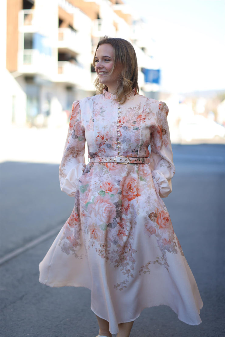 Long Dress with Digital Print - Rose