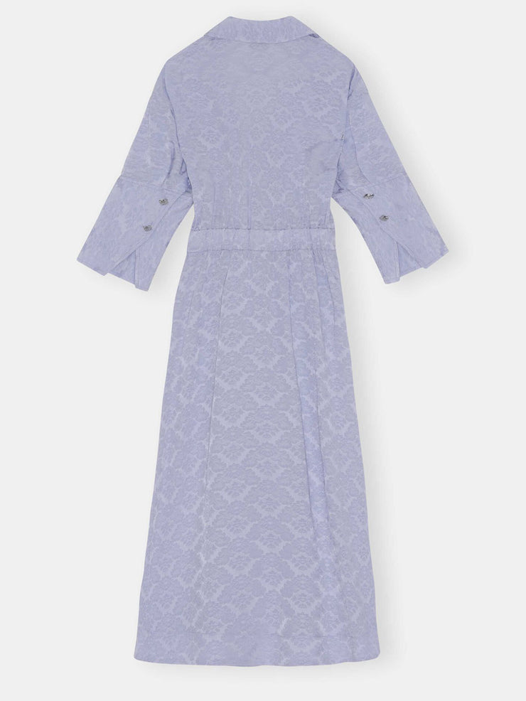 Viscose Jacquard Wrap Dress - Cosmic Sky