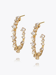 Antonia Loop Earrings Gold - Crystal