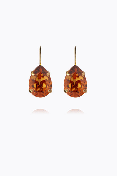 Mini Drop Clasp Earrings - Light Amber