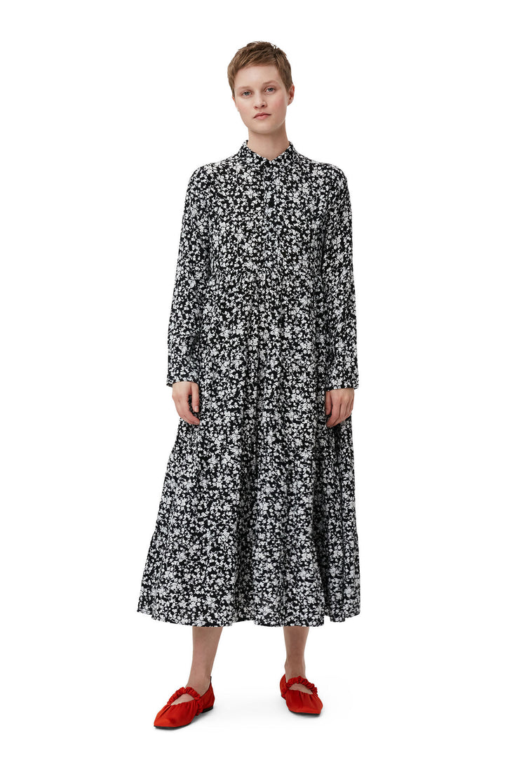 Printed Crepe Layer Dress