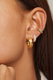 Sparkling Cuff Earring - Green