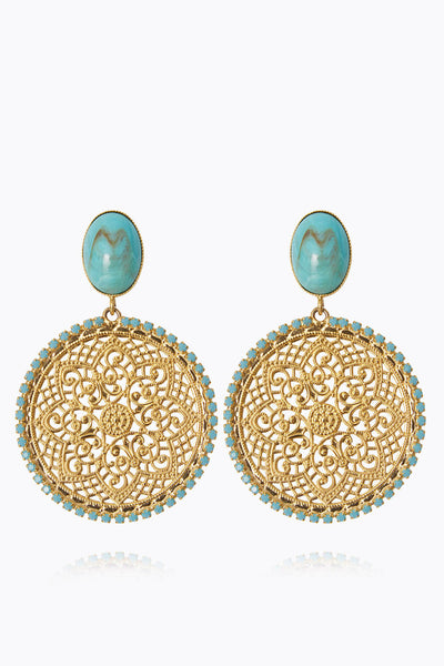 Alexandra Boho Earrings - Turquoise Matt