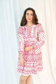 Clary Dress Short W Embroidery - Pink