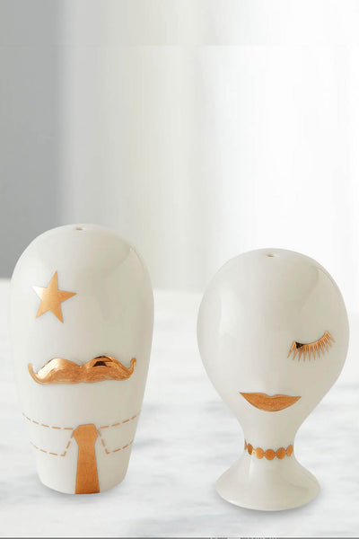 Gilded Mr. & Mrs Muse Salt & Pepper