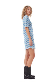 Cotton Crochet Mini Dress - Heather