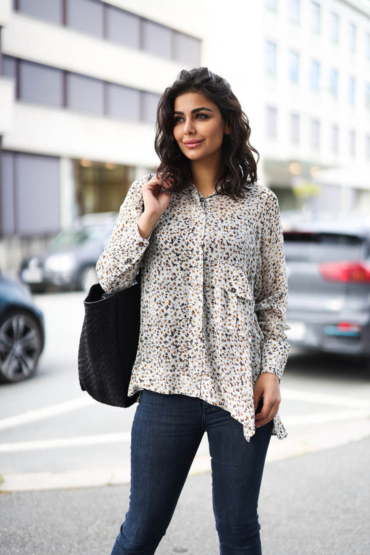 Printed Light Georgette Oversize Shirt