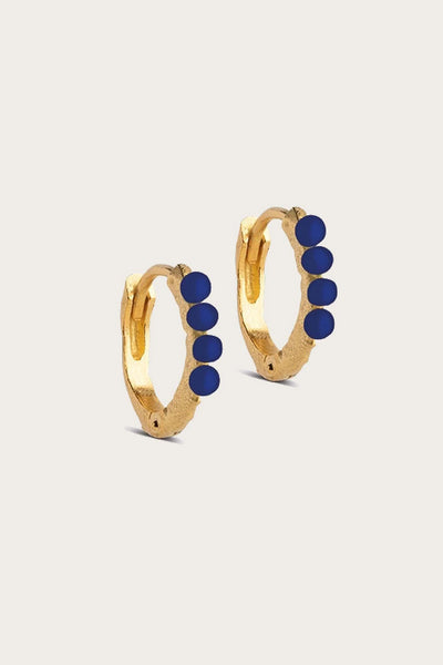 Paula Hoops 10mm - Navy Blue