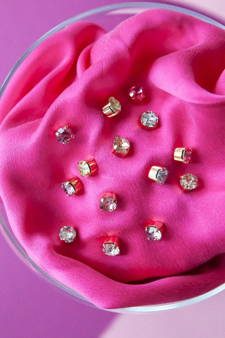 Mini Stud Earrings - Crystal