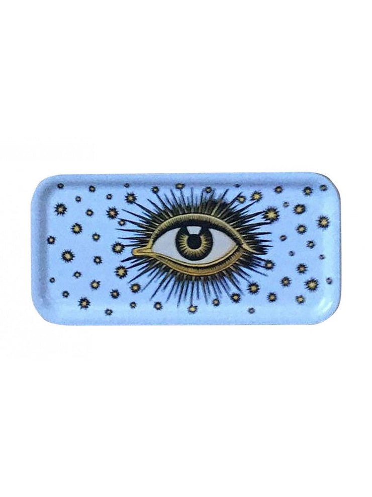 Eye Wooden Tray Blue 27,5 x 13,5