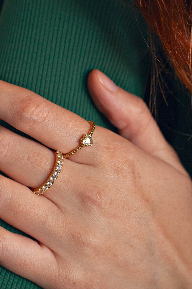 Emi - Heart Shaped Crystal Ring