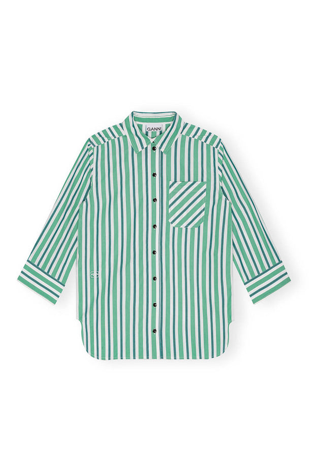 Stripe Cotton Shirt - Creme De Menthe