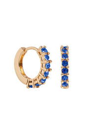 Blue Crystal Hoop Earring