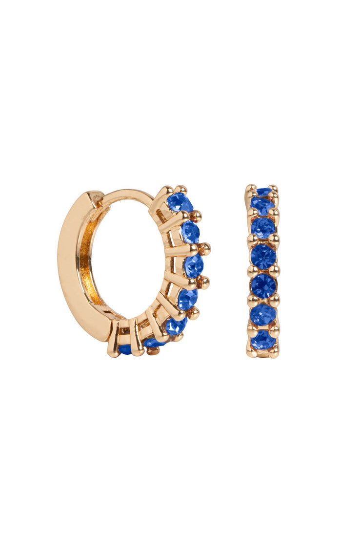 Blue Crystal Hoop Earring