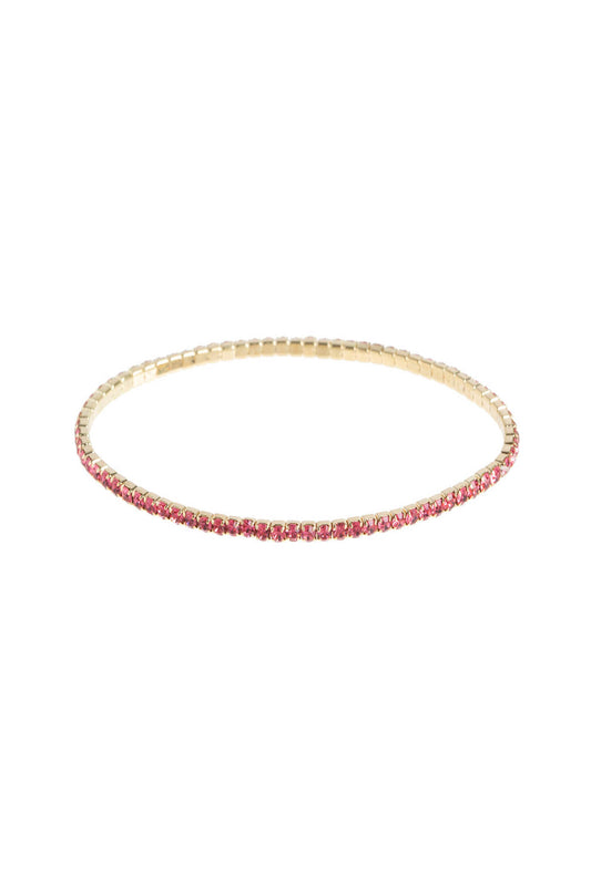 Crystal Tennis Stretch Bracelet - Pink