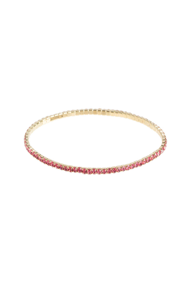 Crystal Tennis Stretch Bracelet - Pink