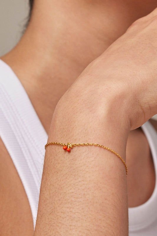 CHERRY BRACELET - Coral