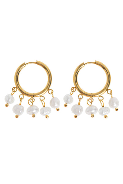 Estelle - Pearl Hoop Earring