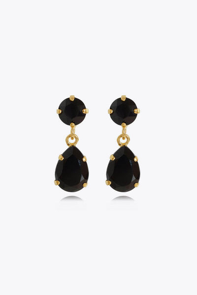 Mini Drop Earrings - Jet