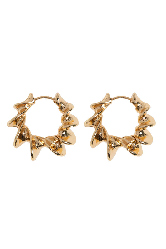 Julie - Twisted Corall Hoop Earrings