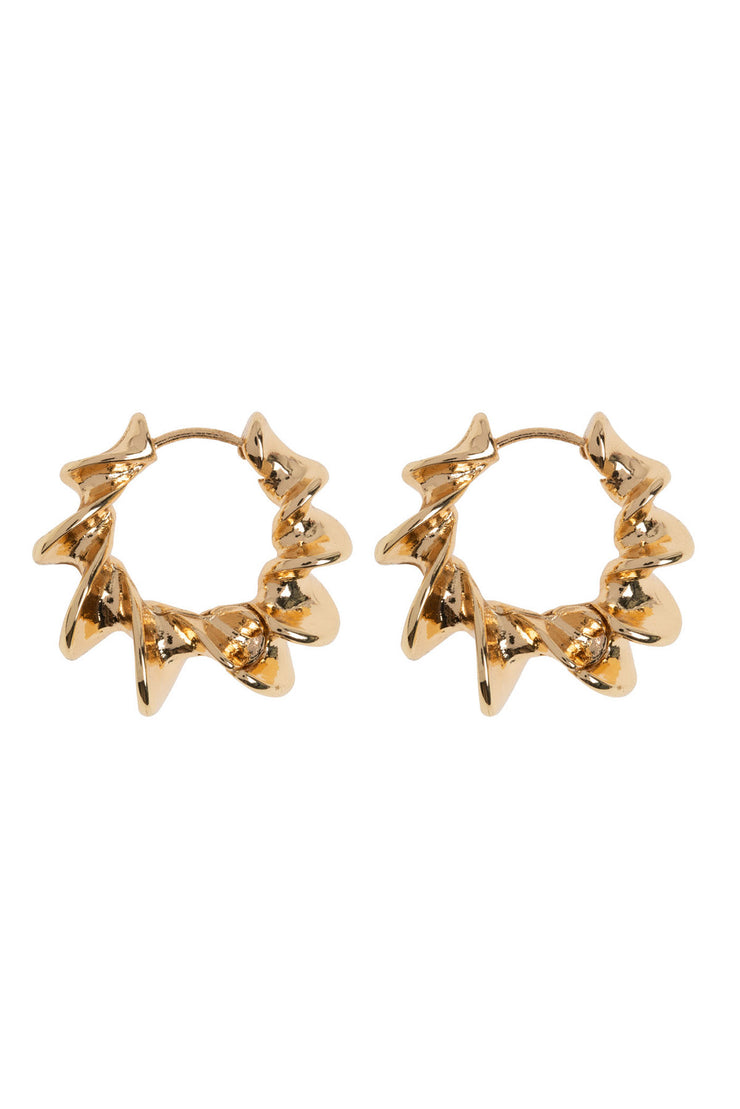 Julie - Twisted Corall Hoop Earrings